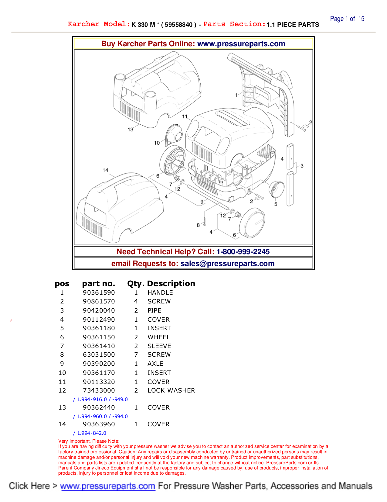 PDF manual for Karcher Other K 330 M Pressure Washers
